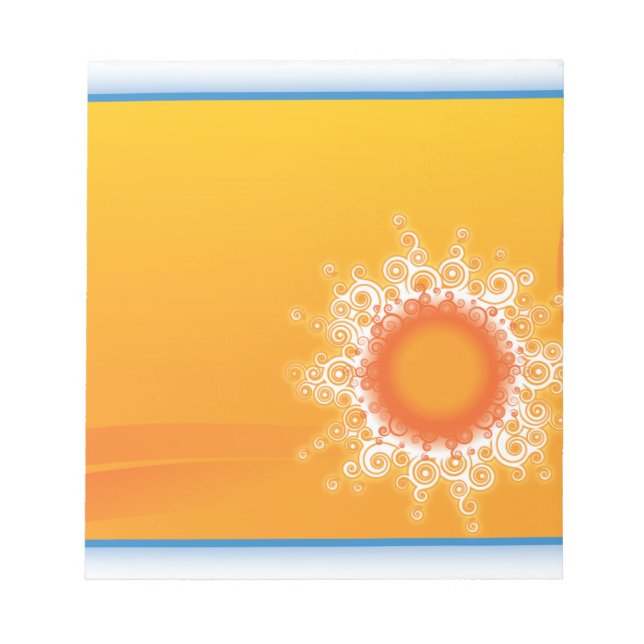 Curly Sunshine Customisable Design Notepad (Front)