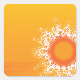 Curly Sunshine Customisable Design Square Sticker