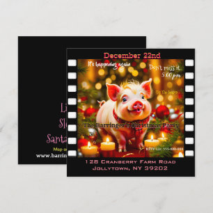 Curly Tail Piglet Funny Annual Christmas Party Invitation