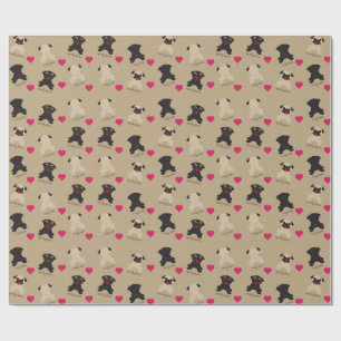 Curly Tails, Squishy Faces Pug Wrapping Paper