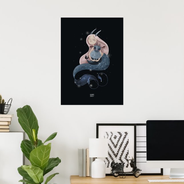 CURLY WAVES GOAT by Alexandra Dikaia Poster (Home Office)