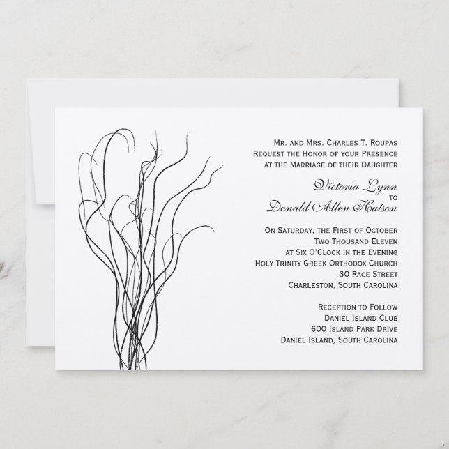 Curly Willow Wedding Invitation (Front)