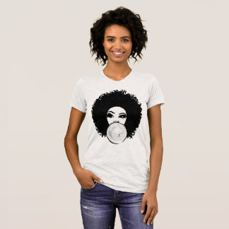 Curlyfro Girl Bubble Gum Natural Hair Black T-Shir T-Shirt