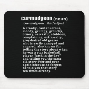 Curmudgeon (bysketbyll Version) Fun Senior Citizen Mouse Mat