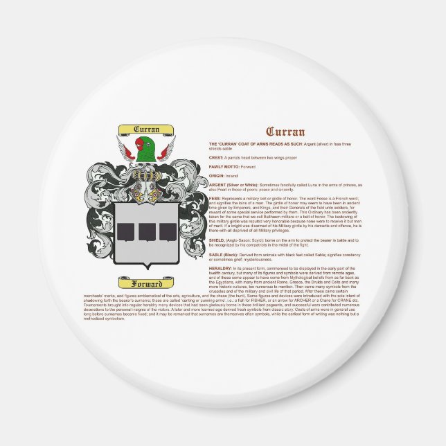 Curran (meaning) magnet (Front)