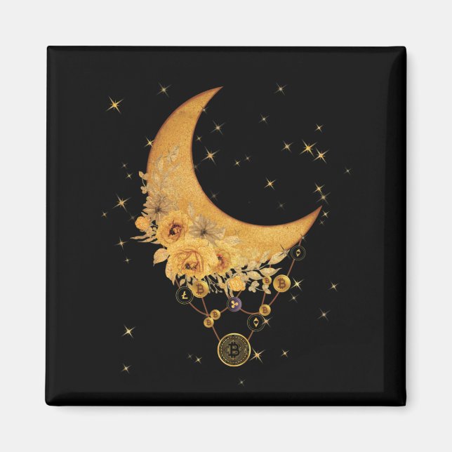 Currency Virtual On The Moon Spiritual Graphic Magnet (Front)