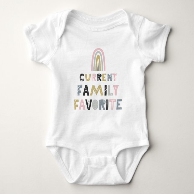 Current Family Favourite Rainbow Baby Bodysuit (Front)