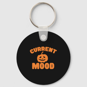 Current mood funny pumpkin halloween key ring