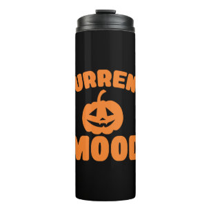 Current mood funny pumpkin halloween thermal tumbler