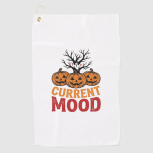 Current Mood Halloween Pumpkin Vintage Shirt Desig Golf Towel