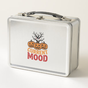 Current Mood Halloween Pumpkin Vintage Shirt Desig Metal Lunch Box