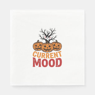 Current Mood Halloween Pumpkin Vintage Shirt Desig Napkin