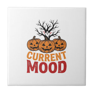 Current Mood Halloween Pumpkin Vintage Shirt Desig Tile