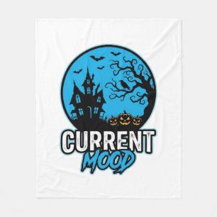Current Mood Halloween Vintage Engraving Vector_1 Fleece Blanket