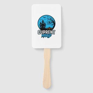 Current Mood Halloween Vintage Engraving Vector_1 Hand Fan