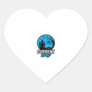 Current Mood Halloween Vintage Engraving Vector_1 Heart Sticker