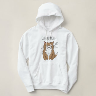 Current Mood Meh Funny Grumpy Cat Drawing Hoodie
