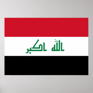 Current National Flag of Iraq Poster