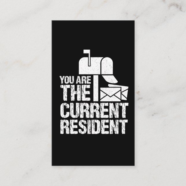 Current Resident Postman Funny Postal Workers Business Card (Front)