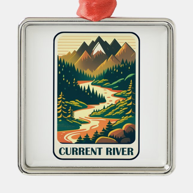 Current River Missouri Colours Metal Tree Decoration (Front)