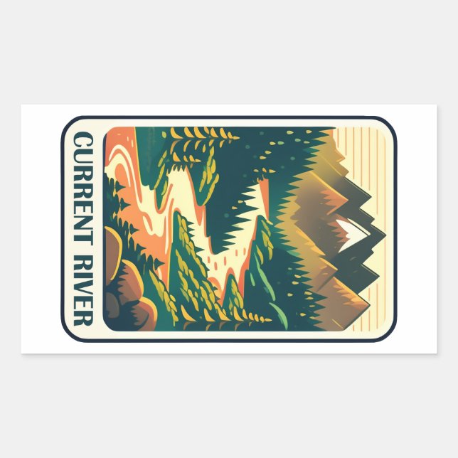Current River Missouri Colours Rectangular Sticker (Front)