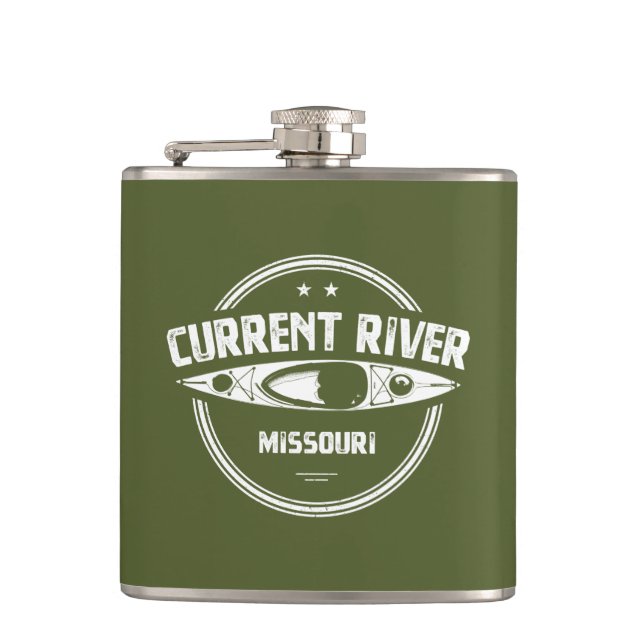 Current River Missouri Kayaking Hip Flask (Front)