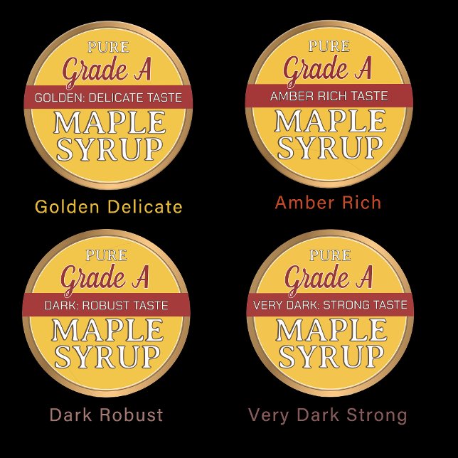 Current USDA Grading Labels for Maple Syrup (Creator Uploaded)