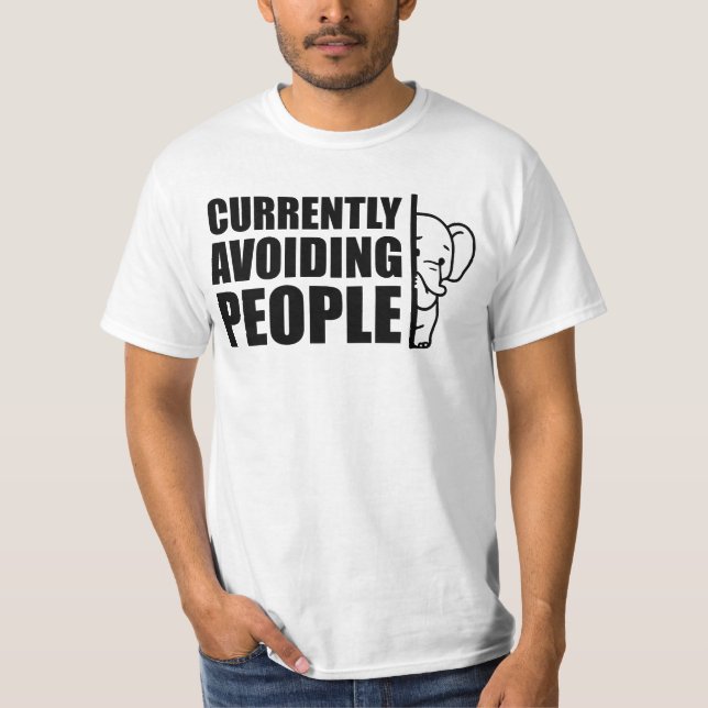 Currently Avoiding People Minimalist Introvert T-Shirt (Front)