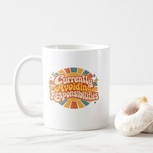 Currently Avoiding Responsibilities Funny Retro Coffee Mug