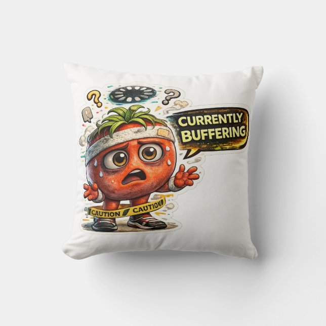 Currently Buffering Funny Retro Introvert Graphic  Cushion (Front)