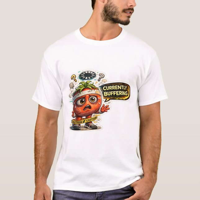 Currently Buffering Funny Retro Introvert Graphic  T-Shirt (Front)