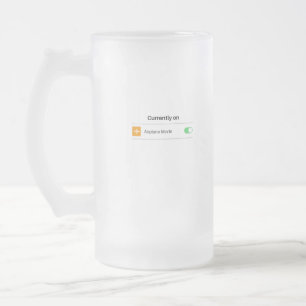 Currently on aeroplane mode frosted glass beer mug