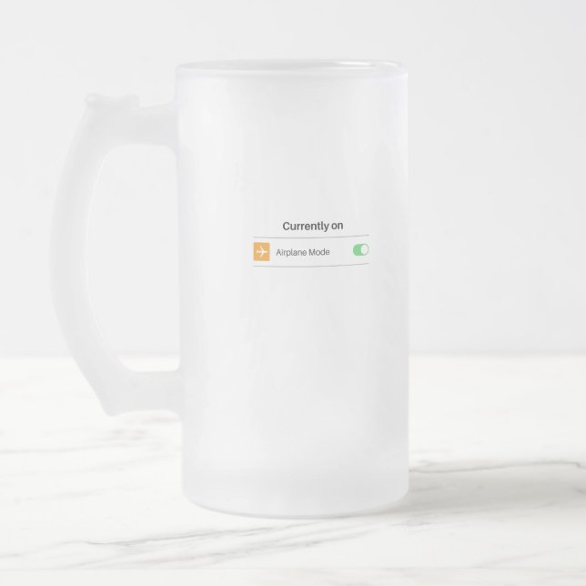 Currently on aeroplane mode frosted glass beer mug (Left)