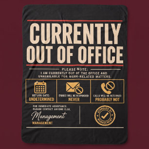 Currently Out of Office Funny Sherpa Blanket