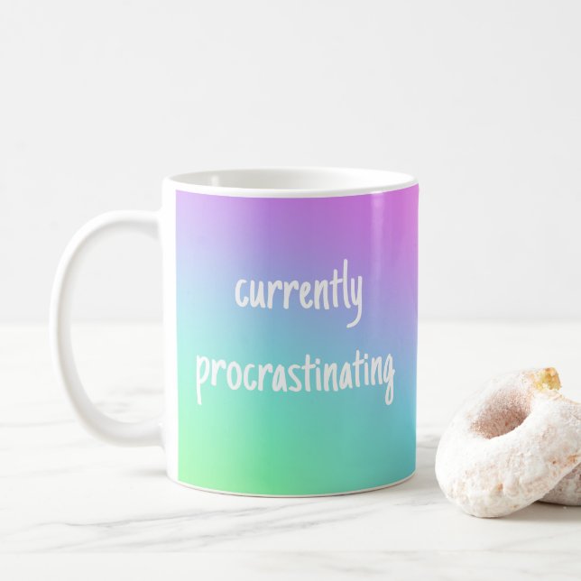 Currently Procrastinating Colourful Funny Mug (With Donut)