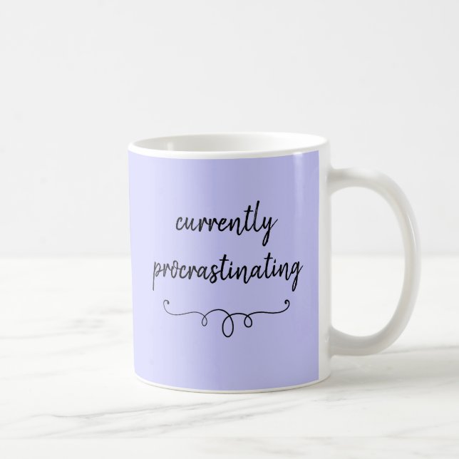 Currently Procrastinating Periwinkle Purple Mug (Right)