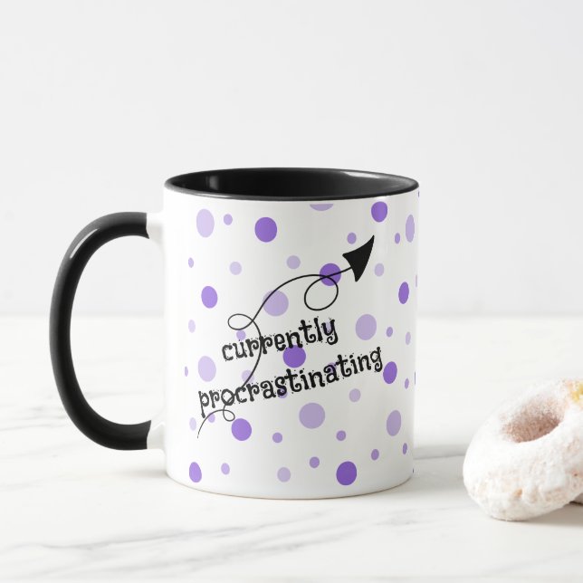 Currently Procrastinating Polka Dot Mug (With Donut)