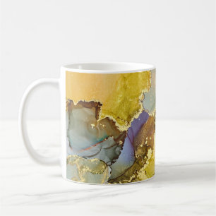 Currents of translucent hues, snaking metallic swi coffee mug