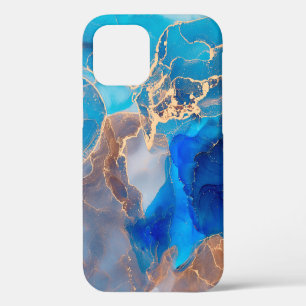 Currents of translucent hues, snaking metallic swi iPhone 12 case