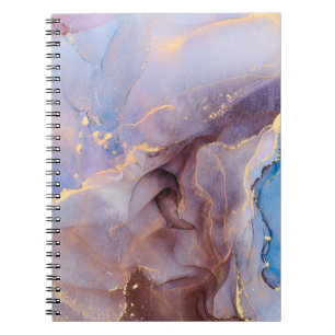 Currents of translucent hues, snaking metallic swi notebook