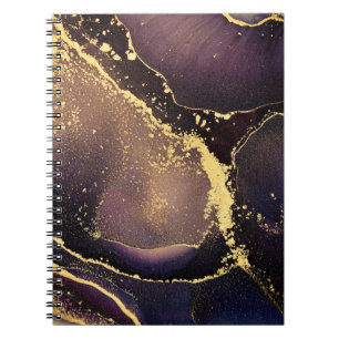 Currents of translucent hues, snaking metallic swi notebook