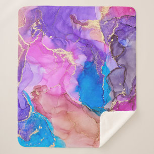 Currents of translucent hues, snaking metallic swi sherpa blanket
