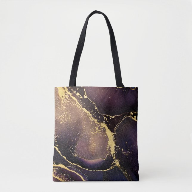 Currents of translucent hues, snaking metallic swi tote bag (Front)