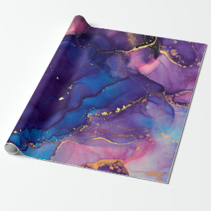 Currents of translucent hues, snaking metallic swi wrapping paper