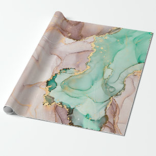 Currents of translucent hues, snaking metallic swi wrapping paper