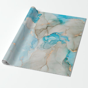 Currents of translucent hues, snaking metallic swi wrapping paper