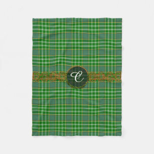 Currie Tartan And Monogram Fleece Blanket
