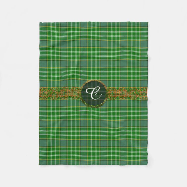 Currie Tartan And Monogram Fleece Blanket (Front)