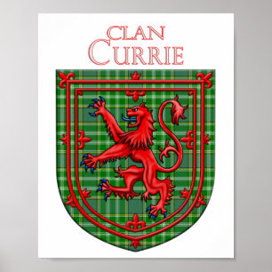 Currie Tartan Scottish Plaid Lion Rampant Poster