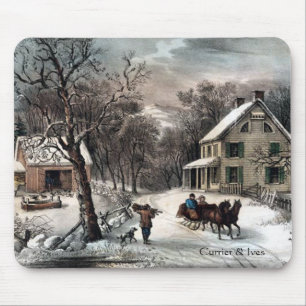 Currier & Ives American Homestead Winter Mousepad
